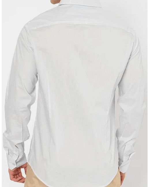 ARMANI EXCHANGE Gray Print Logo Button Up Light Shirt for men