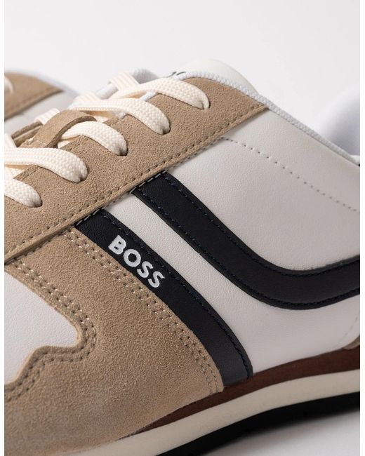 Boss White Boss Levon Runn Pumi Trainers for men