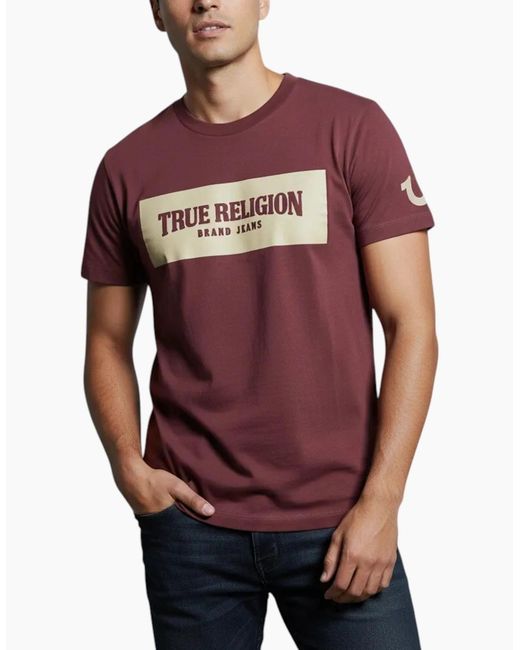 True Religion Red 700165 T Shirts Cotton Tee for men
