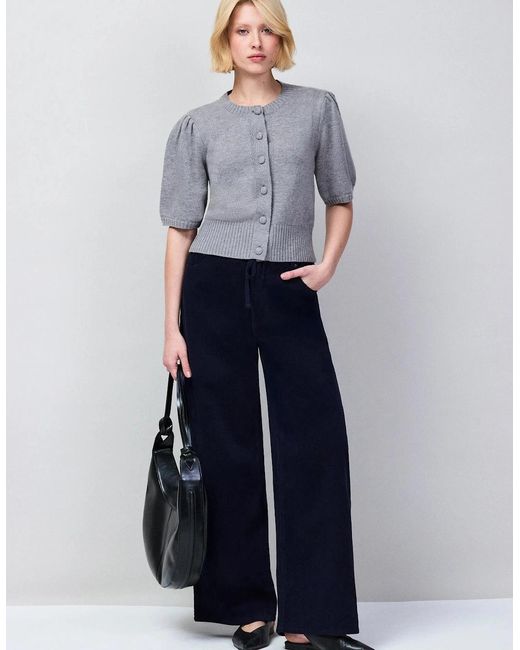 Ro&zo Blue Button Front Cardigan With Wool And Cashmere