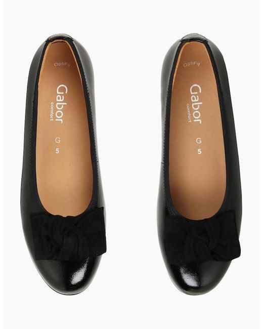 Gabor Black Picnic Ballet Pumps
