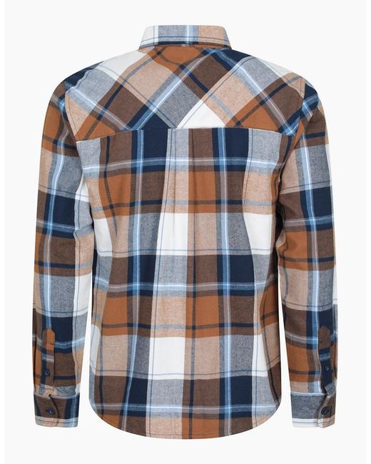 Mountain Warehouse Blue Trace Flannel Long-Sleeved Shirt for men