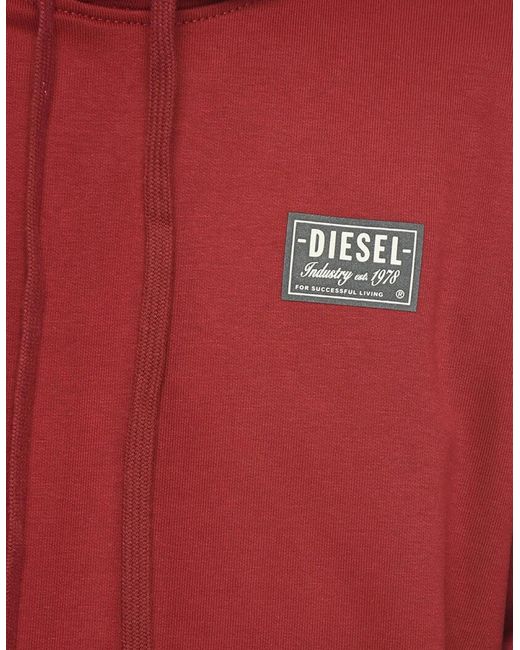DIESEL Red S-Ginn-Sp 0Hayt Pullover Hoodies Drop Shoulder Oversized Sweatshirts for men