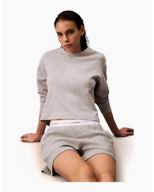 Calvin Klein Gray Modern Terry Sweatshirt, Heather