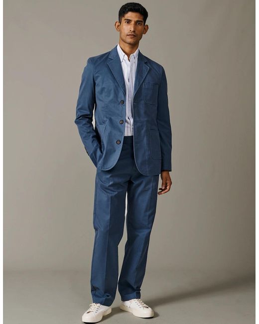aubi Blue Mareham Patch Pocket Jacket for men