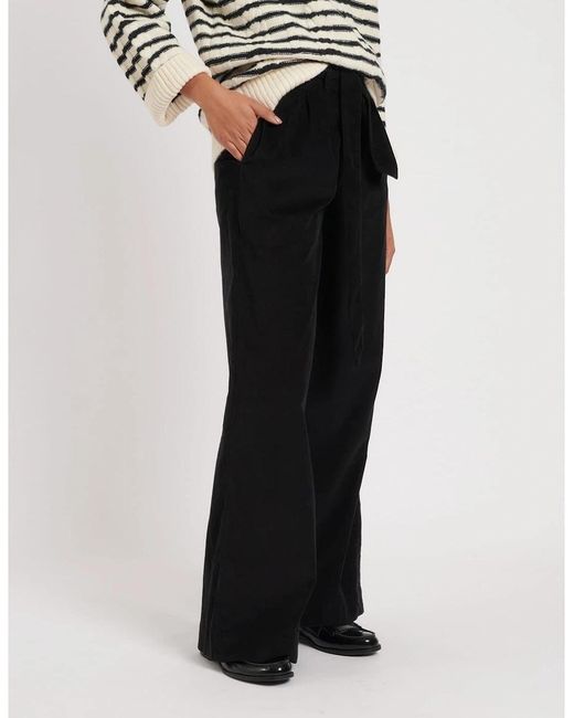 Nobody's Child White Solid Wide Leg Trousers