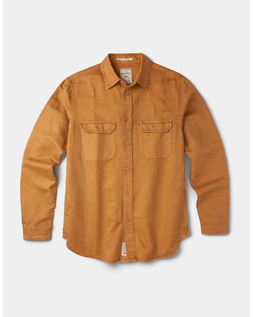 aubi Metallic Sorrel Linen Blend Shirt for men