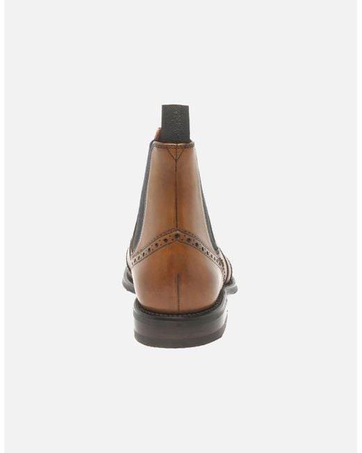 Loake White Hoskins Brogue Chelsea Boots for men