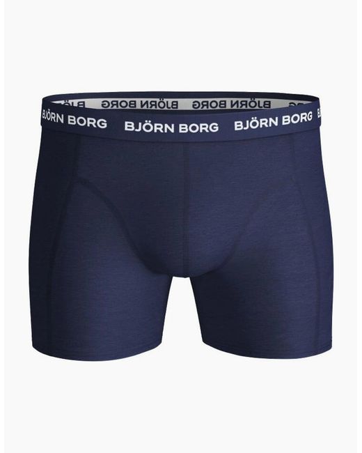 Björn Borg Blue 3-Pack Classic Logo Boxer Trunks, Mix for men