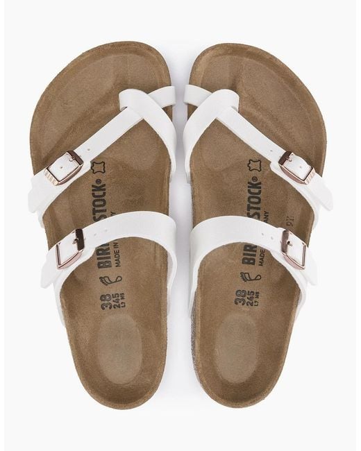 Birkenstock White Mayari Birko Flor Sandals