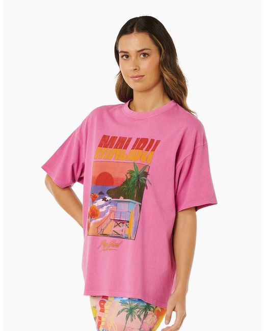 Rip Curl Pink Rip Curl Hayley O Heritage Short Sleeve T-Shirt