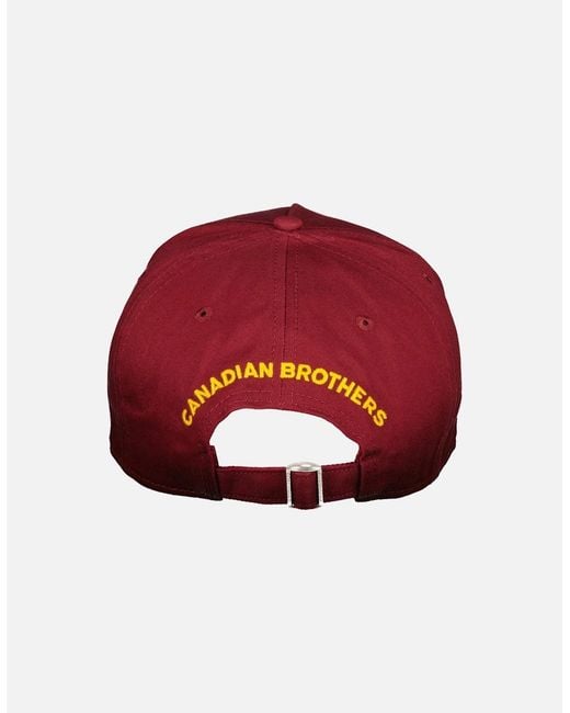 DSquared² Red Dean & Dan Logo Patch Baseball Cap for men