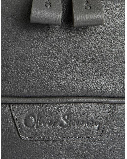 Oliver Sweeney Gray Milled Leather Backpack for men