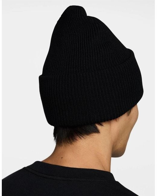 Nike Blue Peak Logo Embroidered Beanie for men