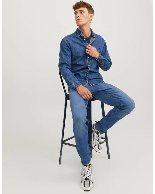 Jack & Jones Blue Glenn Original 223 Slim Fit Jeans for men