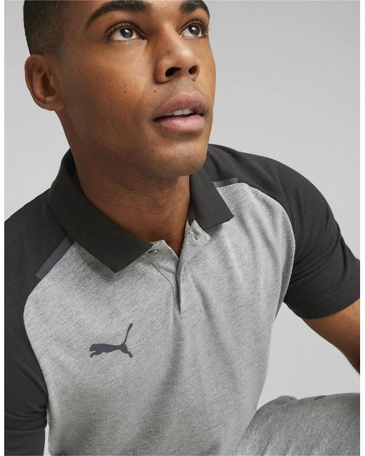 PUMA Gray Teamcup Casuals Polo Shirt for men