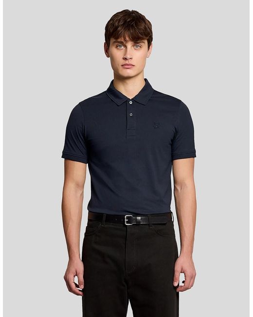 Lyle & Scott Blue Pintuck Cuff Polo Shirt for men