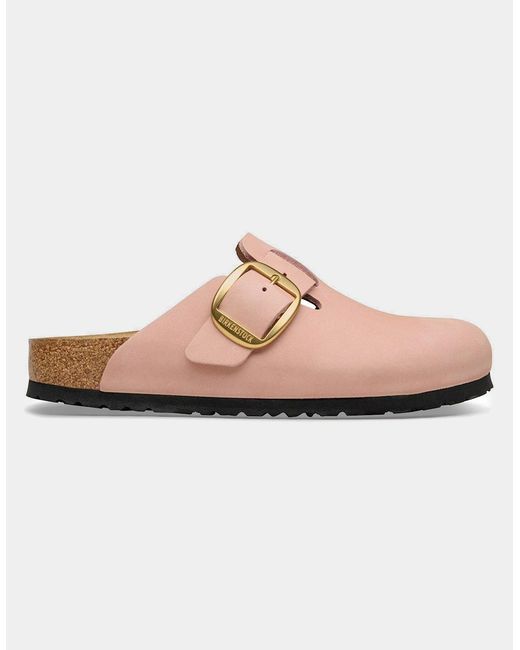 Birkenstock Boston Pink Big Buckle Nubuck Leather Clogs
