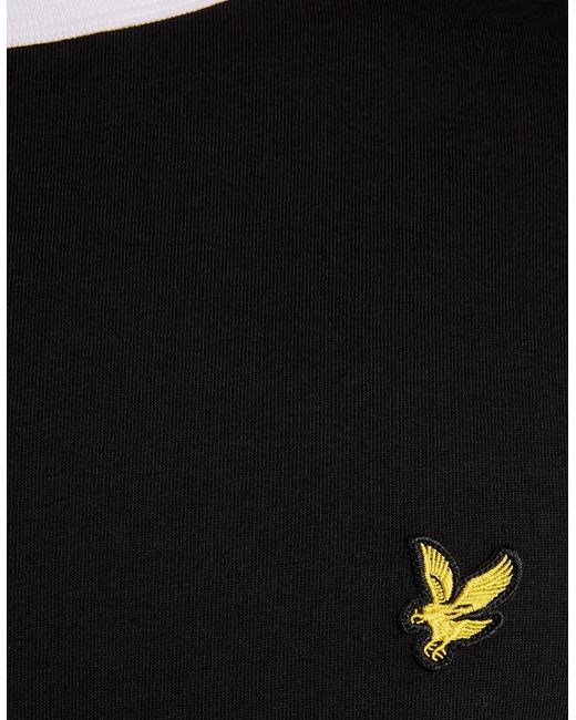 Lyle & Scott Black Ringer Cotton Crew Neck T-Shirt for men