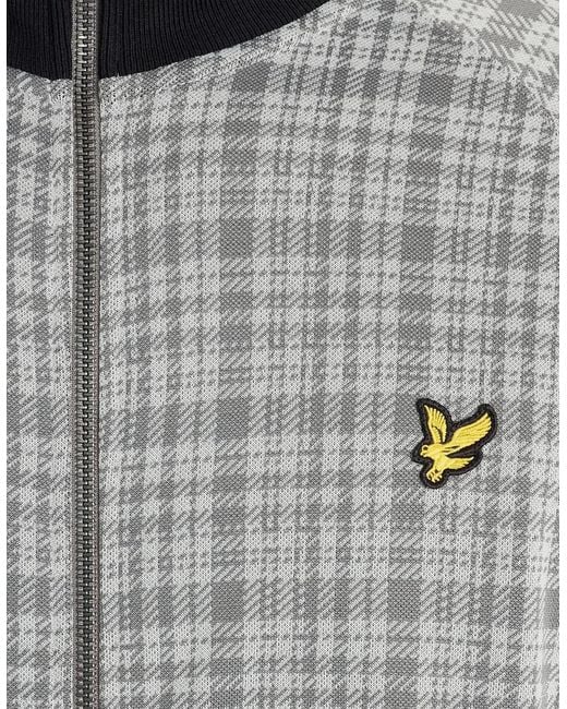 Lyle & Scott Gray Hawick Cotton Check Track Jacket for men