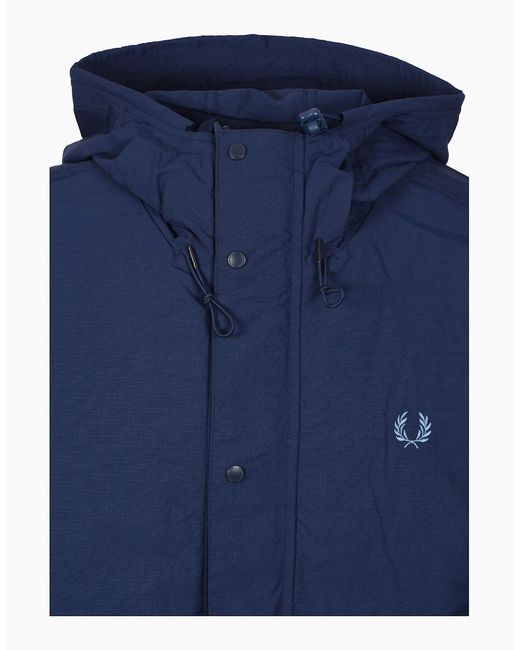 Fred Perry Blue Cropped Ripstop Parka Tennis for men