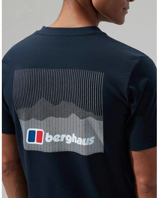 Berghaus Blue Calibration Line Graphic Cotton T Shirt for men