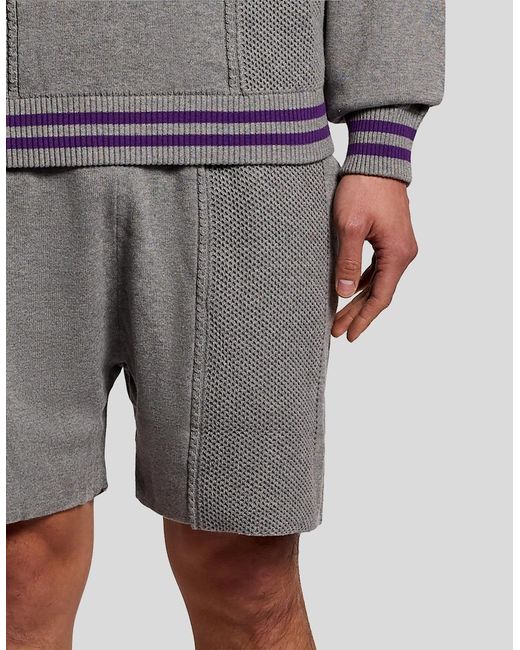 Lyle & Scott Gray Engineered Stripe Shorts for men