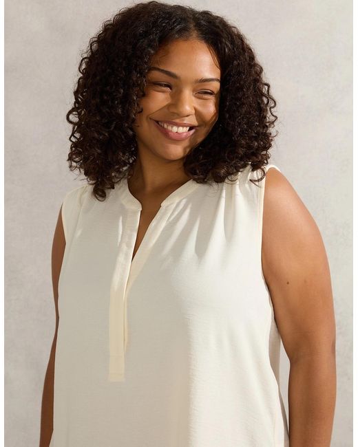 Live Unlimited London White Ivory V Neck Blouse