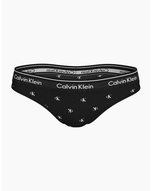Calvin Klein Black Diamond Logo Print Thong