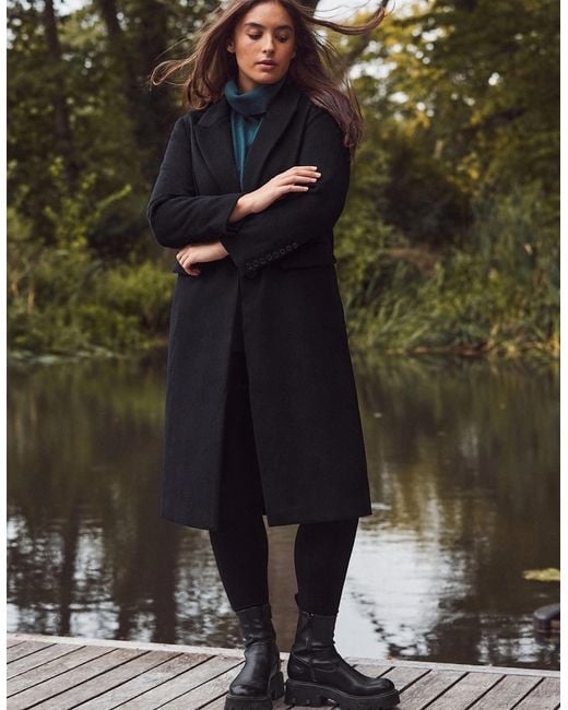 Live Unlimited London Black Wool Blend Tailored Coat