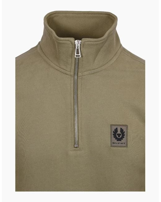 Belstaff Green Half Zip Sweatshirt Fatigue for men
