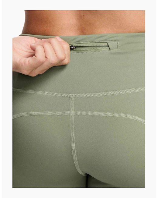 Nike Green Mid Rise Fast 7/8 Oil Leggings
