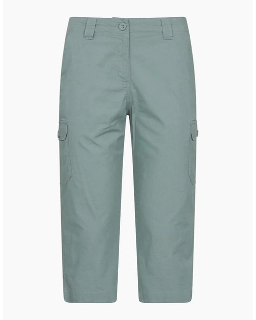 Mountain Warehouse Blue Ladies Coastal Stretch Capri Cargo Trousers