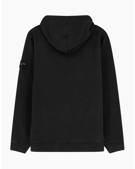 Stone Island Black Organic Cotton Hoodie for men