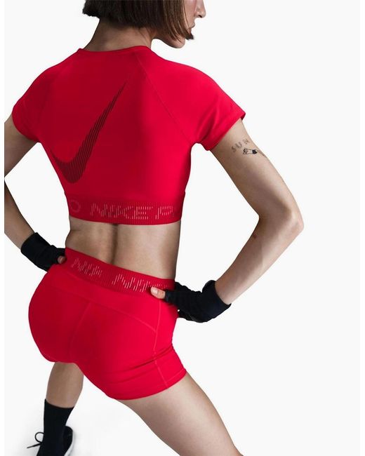 Nike Red Df Compression Fit Compression Shorts