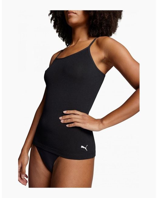 PUMA Black Cotton Modal Slim-Fit Camisole Top