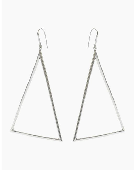 Isabel Marant White Triangular Hoop Earrings