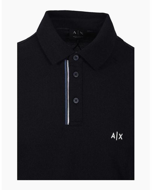 ARMANI EXCHANGE Black Polo Shirt Deep for men