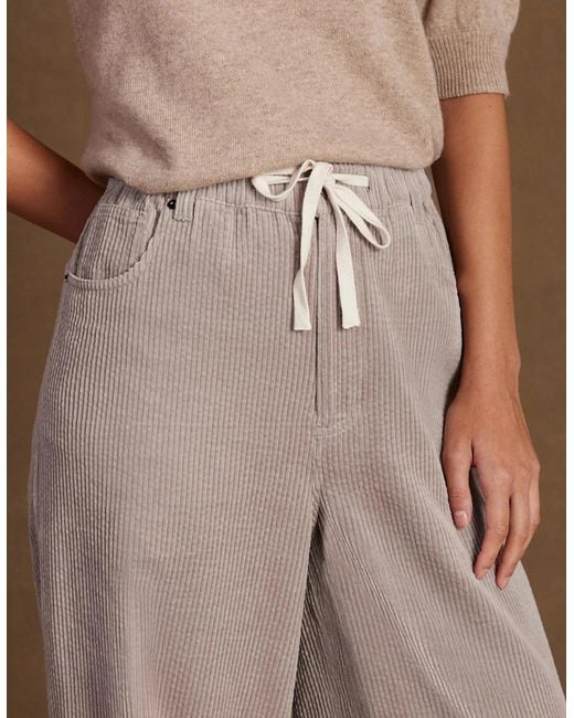 Ro&zo White Petite Cappuccino Cord Drawstring Waist Trousers