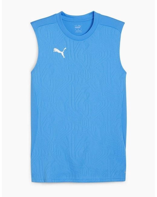 PUMA Blue Teamfinal Training Short Sleeve Performance T-Shirt for men