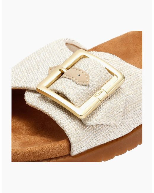 TOMS White Marin Slide Textile Natural Sandals
