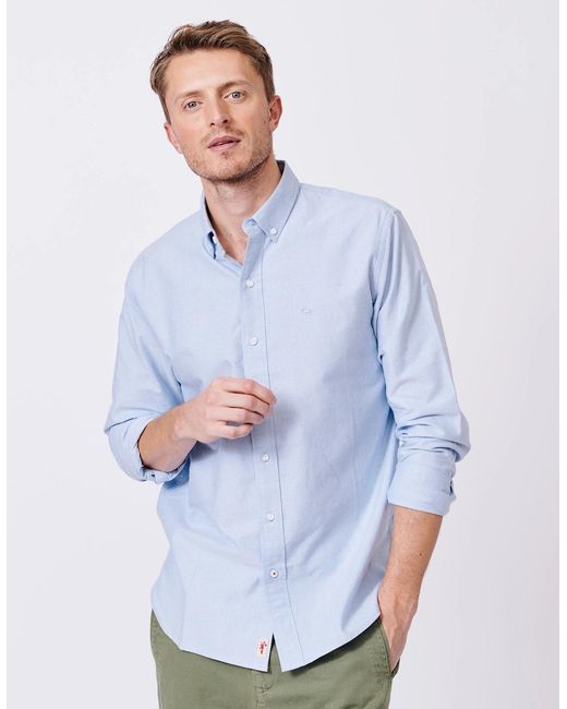 aubi Blue Alder Oxford Shirt for men
