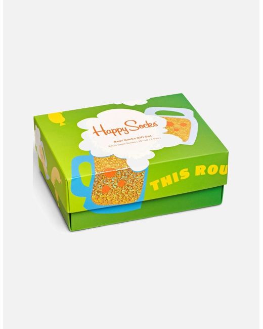 Happy Socks Green 2-Pack Beer Socks Gift Box