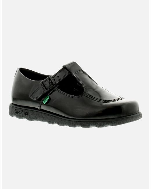 Kickers Black Shoes Work School Fragma T Bar Buckle Uk Size