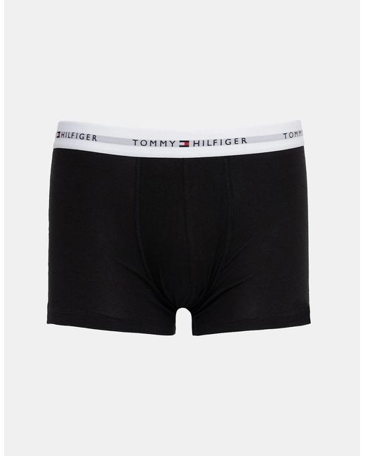 Tommy Hilfiger Black 3-Pack Logo Waistband Trunks for men