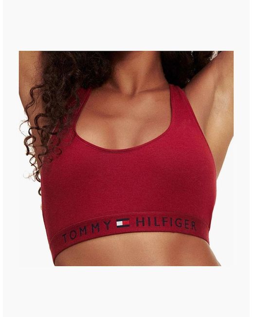Tommy Hilfiger Red Original Cotton Bralette, Rhubarb