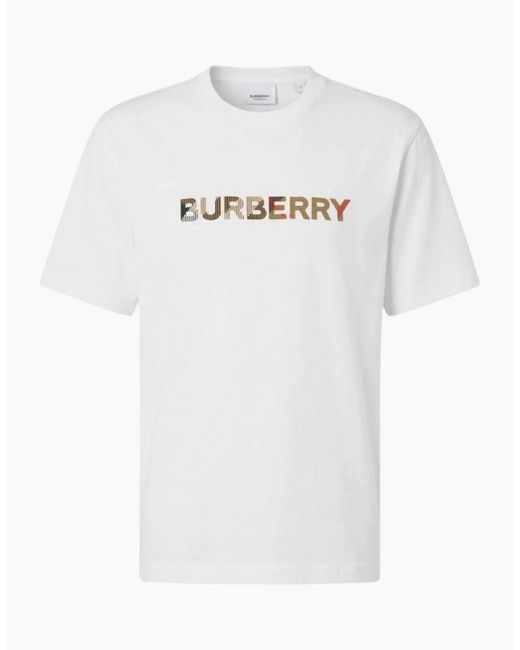 Burberry White Check Print Shorts Set for men