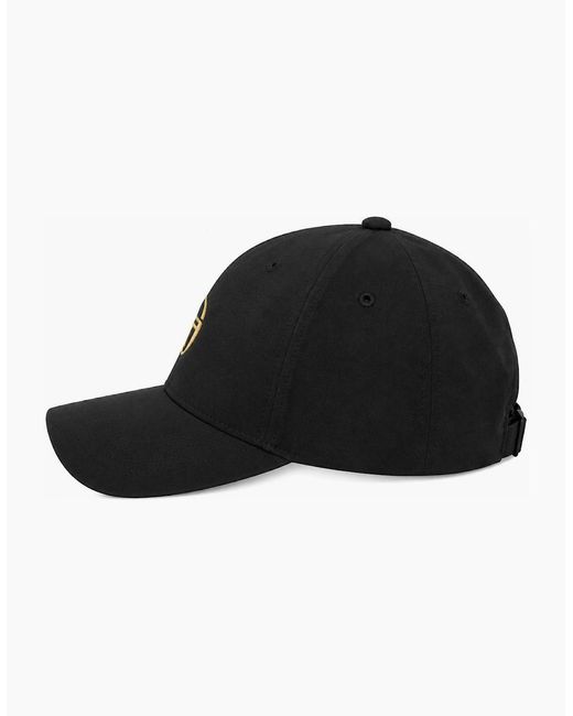 Sergio Tacchini Black Marz Classic 6 Panel Strapback Cap for men