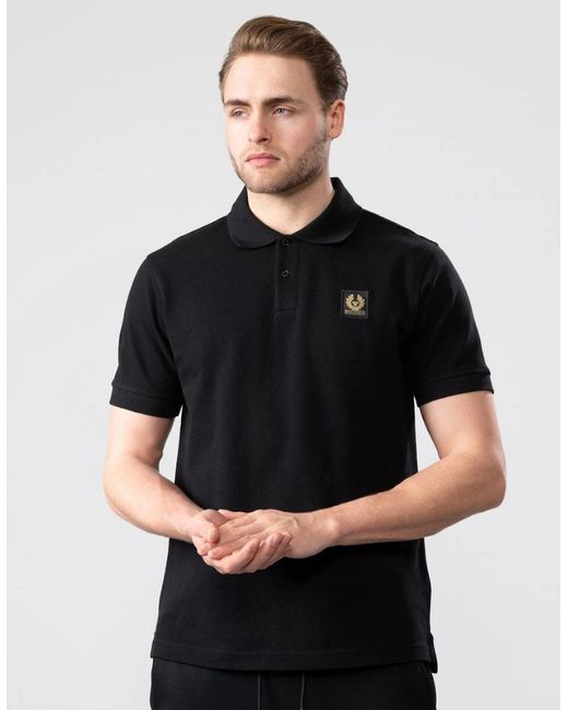 Belstaff Black Short Sleeved Polo for men