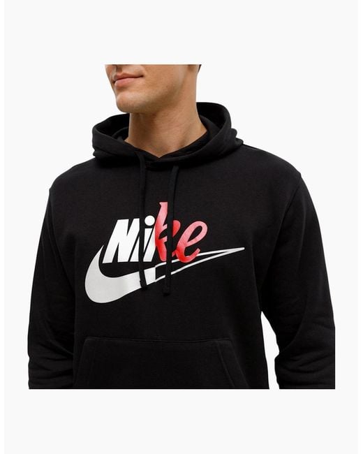 Nike Blue Hoodie Cut Logo Fleece Sportswear Pullover Sport Hooded Sweatshirt for men